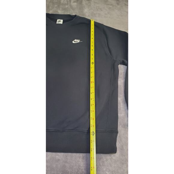 Nike Club Fleece Mens Sz L Crewneck Sweatshirt Black BV2662 010 Winter C9 - Picture 2 of 9